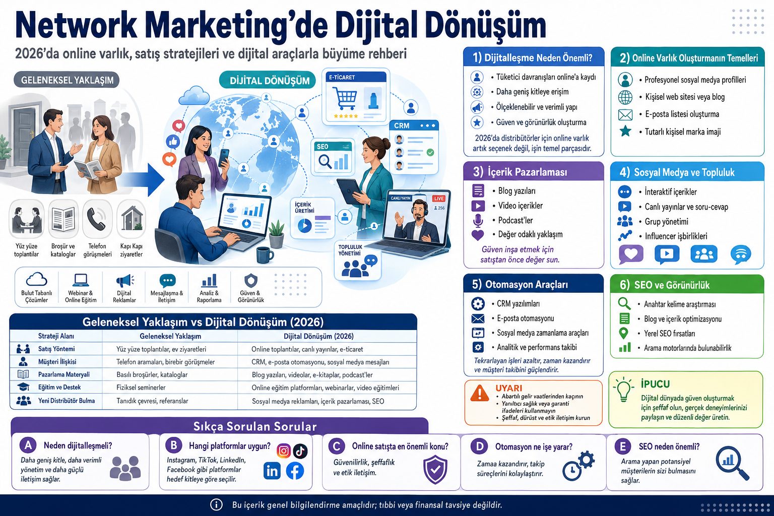 Bir tablet ve telefon ekranında sosyal medya ikonları ve grafikler gösteren bir kişi, network marketing işini dijital platformlara taşıyor.